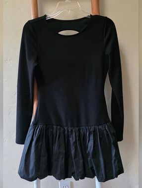 Back Long-sleeve Mini Dress with Bubble Hem